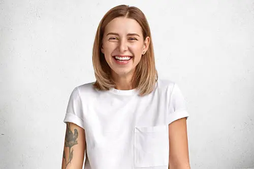 Portrait of a blonde woman