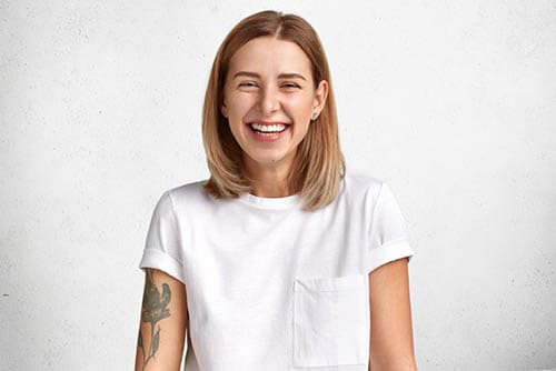 Portrait of a blonde woman